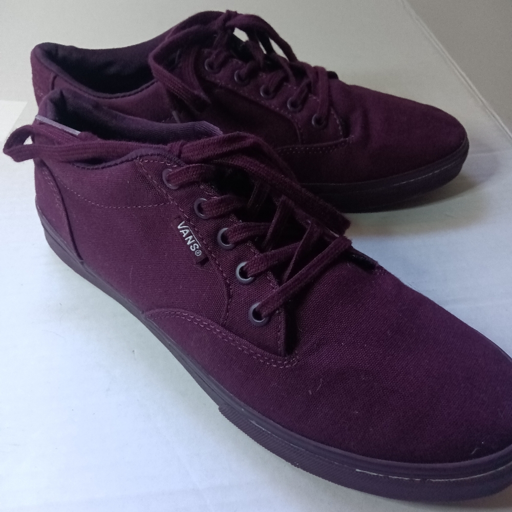 Vans Womens Monochrome Wine Canvas Lace-Up Sneakers Size 7.5 - Picture 5 of 9